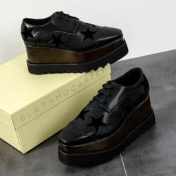 Wedges Square Toe Women Shoes 7cm Thick Heel Lace Up Platform Women Shoes breathable Stars Casual Female Shoes