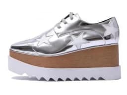 Wedges Square Toe Women Shoes 7cm Thick Heel Lace Up Platform Women Shoes breathable Stars Casual Female Shoes
