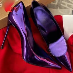 New Style Yellow Patent Leather High Heels With Slim Heels, Sexy Temperament, Pointed French Single Shoes for Women