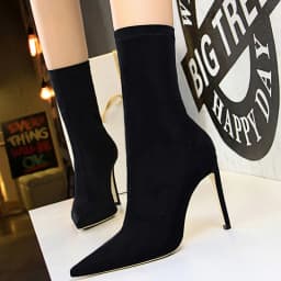 BIGTREE Shoes Women Boots Fashion Ankle Boots Pointed Toe Stretch Boots Autumn Stiletto Socks Boots High Heels Ladies Shoes 2026
