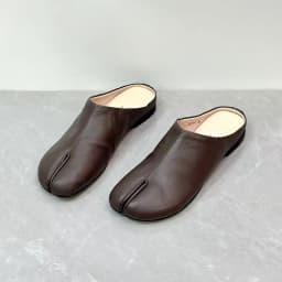 Careaymade-Handmade Genuine Leather Big Size Women's Slippers, Cowhide High-End Sense Niche Split Toe Flat Men's Slippers 35-45