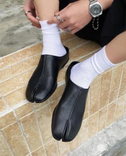 Careaymade-Handmade Genuine Leather Big Size Women's Slippers, Cowhide High-End Sense Niche Split Toe Flat Men's Slippers 35-45