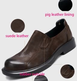 EAGSITY Grage A Cow leather Men's loafer shoes suede slip on work shoes street style casual boat shoes outdoor footwear sneaker