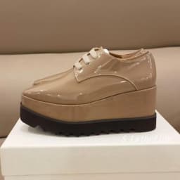 Wedges Thick Soled Shoes Women's Genuine Leather Breathable Lace Up Casual Shoes Spring/Summer Fashion Versatile Single Shoes