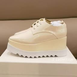 Wedges Thick Soled Shoes Women's Genuine Leather Breathable Lace Up Casual Shoes Spring/Summer Fashion Versatile Single Shoes