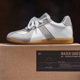 MADEN Men's 38- GATS White Hidden Elevator Height Increasing Trendy Low Top Sneakers Unisex Versatile Casual Shoes Autumn