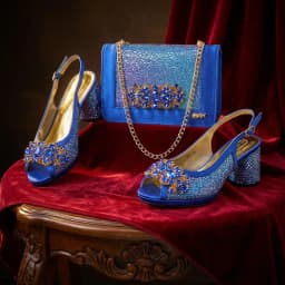 2026 New Green Elegant Women's High Heels Shoes & Bag Set Rhinestone-Embellished Designer Shoes Perfect for Special Occasionss