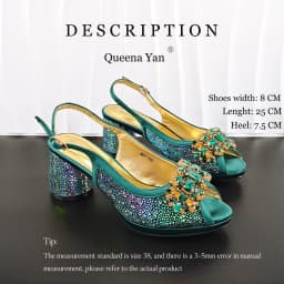 2026 New Green Elegant Women's High Heels Shoes & Bag Set Rhinestone-Embellished Designer Shoes Perfect for Special Occasionss