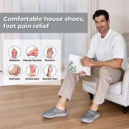 FitVille Wide Slippers For Men Slip-On Mules Clogs For Swollen Feet Adjustable Strap Indoors Lightweight Walking Shoes