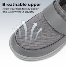 FitVille Wide Slippers For Men Slip-On Mules Clogs For Swollen Feet Adjustable Strap Indoors Lightweight Walking Shoes