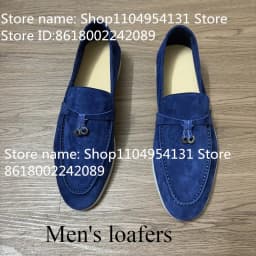 men All genuine leather Walking men's tassel loafers shoes summer Sheepskin Suede Colorful Loafers Casual