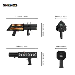 SHEHDS Single Hole/Triple-Loader Salute Gun Battery Electrical Confetti RGB Rechargeable Environmental DJ Disco Wedding Stage
