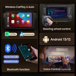Junsun Al Wireless CarPlay Android Auto for Ford Focus 2 Mondeo S MAX C Mondeo Galaxy Transit Connect Kuga Multimedia RDS WiFi
