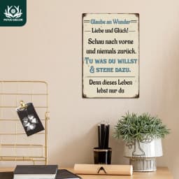 Putuo Decor 1pc of German Retro Metal Tin Sign, Be Suitable for Family Farmhouse Living Room Wall Art Decorations, Gifts