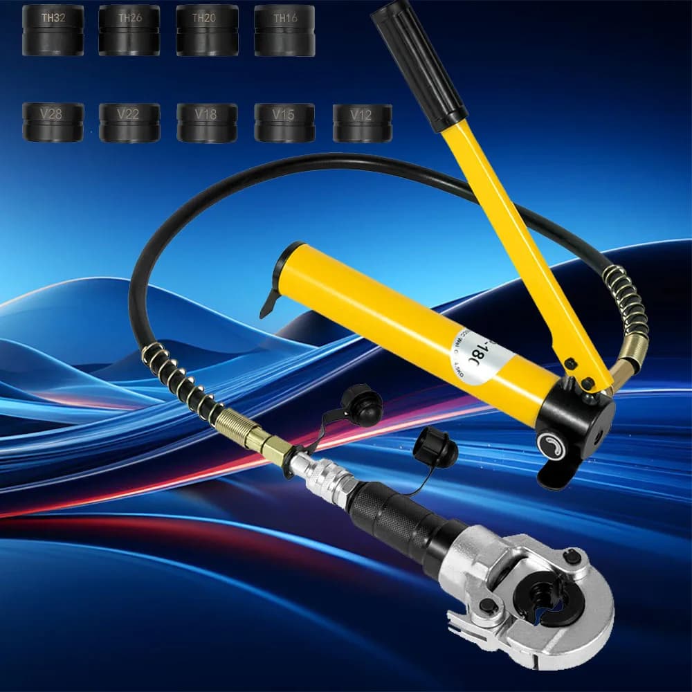 6T Hydraulic Crimping Pliers, V-Contour Hydraulic Crimping Tool, Radial Press, Copper Tube, V12-28 mm TH16-32 mm Crimping Pliers
