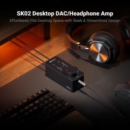 Fosi Audio SK02 DAC Headphone Amplifier Preamp Support DSD 256 PCM For 3.5MM & 4.4MM Balanced Headphone