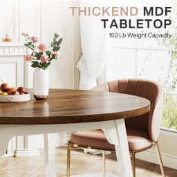 Tribesigns Round Dining Table for 4-6 People, 47-Inch Farmhouse Dinning Room Table Circle Kitchen Table