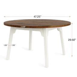 Tribesigns Round Dining Table for 4-6 People, 47-Inch Farmhouse Dinning Room Table Circle Kitchen Table