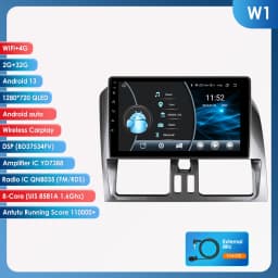 9" Hizpo 2Din CarPlay Android Auto Car Radio for Volvo XC60 2008 - 2013 BT 4G RDS DSP GPS SWC Snapdragon 6115 360°CAM