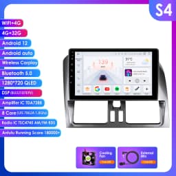 9" Hizpo 2Din CarPlay Android Auto Car Radio for Volvo XC60 2008 - 2013 BT 4G RDS DSP GPS SWC Snapdragon 6115 360°CAM