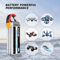 HRB 11.1V 100C 1500mAh 3S RC Lipo Battery with XT60 Plug for FPV Racing Drone Quadcopter Helicopter Airplane RC Boat