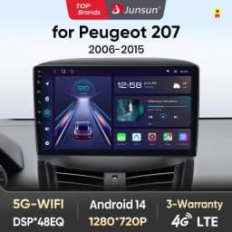Junsun Android Radio Autoradio For Peugeot 207 207CC 2006-2015 Car Stereo for Apple Carplay Multimedia GPS FM RDS WiFi Germany