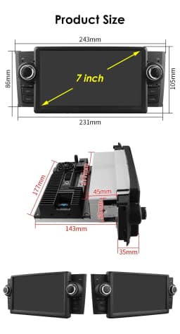 Hizpo 2Din 7Inch CarPlay Android Auto Car Radio for Fiat Grande Punto Linea 2007 - 2012 UI7862 Multimedia RDS DSP GPS 4G BT SWC
