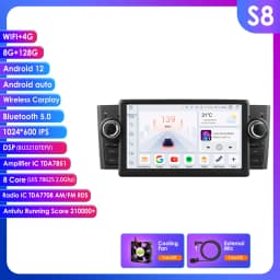 Hizpo 2Din 7Inch CarPlay Android Auto Car Radio for Fiat Grande Punto Linea 2007 - 2012 UI7862 Multimedia RDS DSP GPS 4G BT SWC