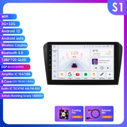 9" Hizpo 2Din CarPlay Android Auto Car Radio for Mazda 3 2004 - 2009 Snapdragon 6115 Headunit GPS Navi 4G BT RDS DSP SWC 360°CAM