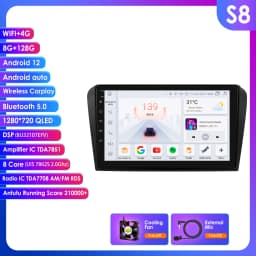 9" Hizpo 2Din CarPlay Android Auto Car Radio for Mazda 3 2004 - 2009 Snapdragon 6115 Headunit GPS Navi 4G BT RDS DSP SWC 360°CAM