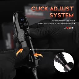 Kiss of Dragon Rocket Wireless Tattoo Machine Pen Gun Rotary Battery Strong Coreless Motor LCD Digital Display for Artist Body