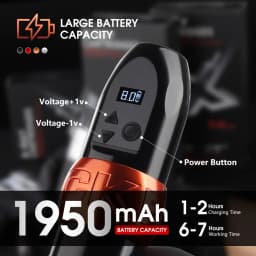 Kiss of Dragon Rocket Wireless Tattoo Machine Pen Gun Rotary Battery Strong Coreless Motor LCD Digital Display for Artist Body