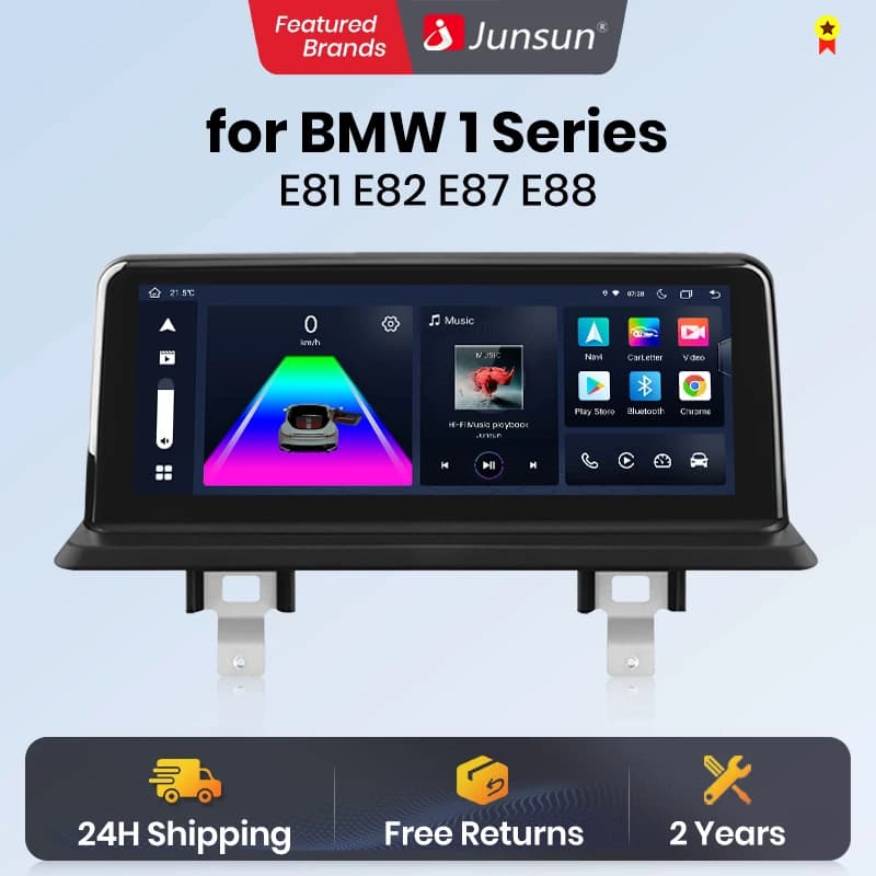 Junsun 8+256GB Car Stereo Multimedia For BMW 1 Series E87 E81 E82 E88 CCC CIC Wireless CarPlay PlAuto Radio GPS IPS Screen