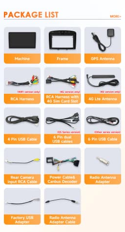 Hizpo 9inch 2Din Wireless CarPlay Android Auto Car Radio for 308 308S 408 2012 - 2020 Headunit DSP RDS BT 4G GPS Navi 360° CAM