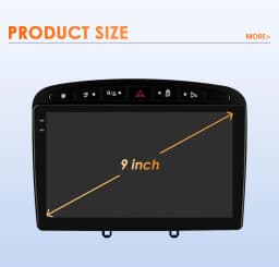 Hizpo 9inch 2Din Wireless CarPlay Android Auto Car Radio for 308 308S 408 2012 - 2020 Headunit DSP RDS BT 4G GPS Navi 360° CAM
