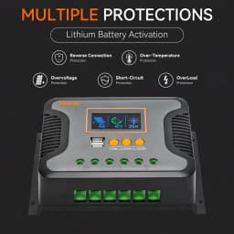 PowMr had 30A 60A 80A Solar Charge Controller for 12V 24V 36V 48V Battery With LED Screen USB 5V 2A PV V V out put Work Sliently