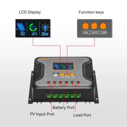 PowMr had 30A 60A 80A Solar Charge Controller for 12V 24V 36V 48V Battery With LED Screen USB 5V 2A PV V V out put Work Sliently