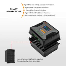PowMr had 30A 60A 80A Solar Charge Controller for 12V 24V 36V 48V Battery With LED Screen USB 5V 2A PV V V out put Work Sliently