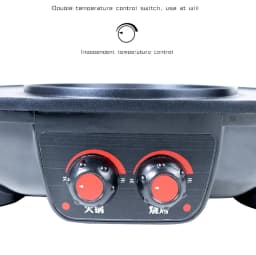 2 in 1 Hot Pot Oven Smoke Free Grill Machine Electric Hot Pot BBQ Grill Pan-