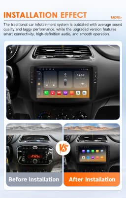 9" Hizpo 2Din Android14 Car Radio for Fiat Linea Punto EVO 2012 - 2015 Auto CarPlay 4G BT DSP RDS SWC Snapdragon 6115 Headunit