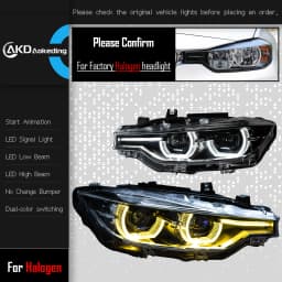 AKD Car Lights for BMW F30 LED Headlight Projector Lens 2012-2019 F31 F35 3 Series 320i 325i DRL AngelEye Automotive Accessories