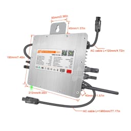 Deye 600W Inverter 20-60VDC To AC184-265V, Two MPPT IP67 Built-in WiFi ,Ship From EU Solar Grid On Inverter