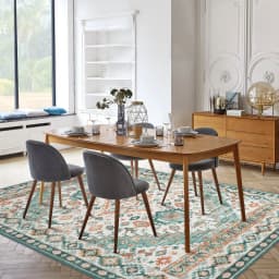 1.2x1.7m Vintage Rug Large Area Rug Non-Slip Non-Shedding Indoor Floor Rugs Low Pile Thin Rug for Bedroom Living Room Home Decor