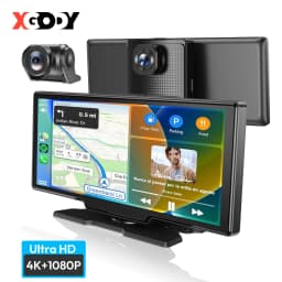 XGODY 10.26" Large Screen Portable Wireless Apple Android Auto Radio CarPlay Touch Screen 4K Car Camera