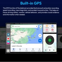XGODY 10.26" Large Screen Portable Wireless Apple Android Auto Radio CarPlay Touch Screen 4K Car Camera