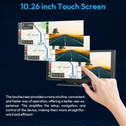 XGODY 10.26" Large Screen Portable Wireless Apple Android Auto Radio CarPlay Touch Screen 4K Car Camera