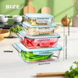 SIAZIH High Borosilicate Glass Food Storage Container With Lid Microwave Heating Sealed Lunch Box Refrigerated Fresh