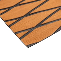 Boat Flooring EVA Foam Decking Sheet Faux Teak Marine Carpet Non-Slip Self-Adhesive Flooring Material for Kayak 94 X 35 Inch