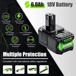Bonacell For Ryobi 18V Li-ion Battery Adapter 6A For Ryobi 18V Replacement Battery Power Tool For P107 RB18L50 RB18L20 P108