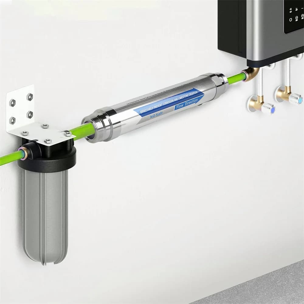 Whole House Scale Inhibition Inline Water Softener System Descaler Water Filter Purifier Home Hard Water Water Filter Purifier